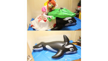Princess with an inflatable orca