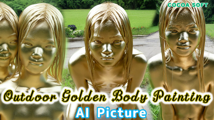 Outdoor Golden Body Painting