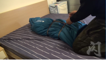 Bunny breathplay in down sleeping Bag

