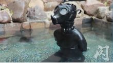 Bunny Latex in Hot spring
