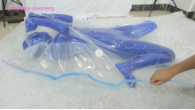 Xiaomeng in Blue Zentai Vacuum Packed and Swim Capped