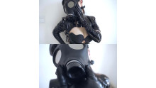 Black Nurse Article 1 -Full body black leather & gloves Gas Mask is tightly protected-
