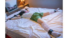 A girl in a green uniform is tied up and subjected to pleasure torture (Rko)

